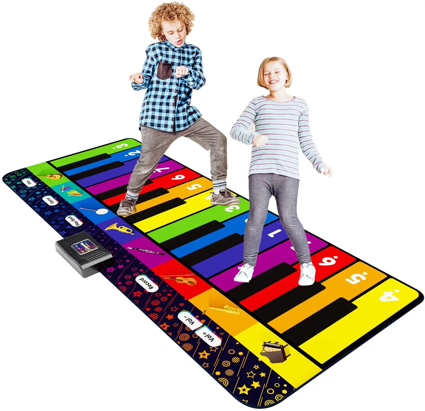 6フィート 巨大なピアノマット ダンスパッド 赤ちゃん学習玩具 24鍵盤