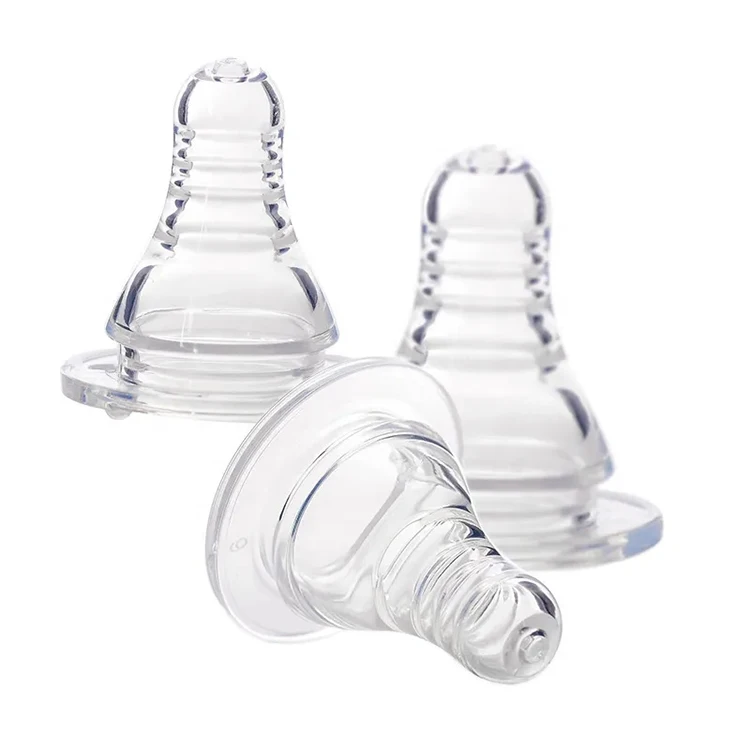 product bpa free silicone baby nipple natural slow flow with slim neck for standard infant use-0