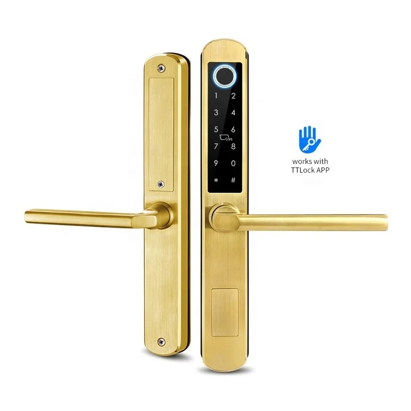 Udohow Narrow Types Sliding Safety App Control Smart Fingerprint Aluminum Door Lock
