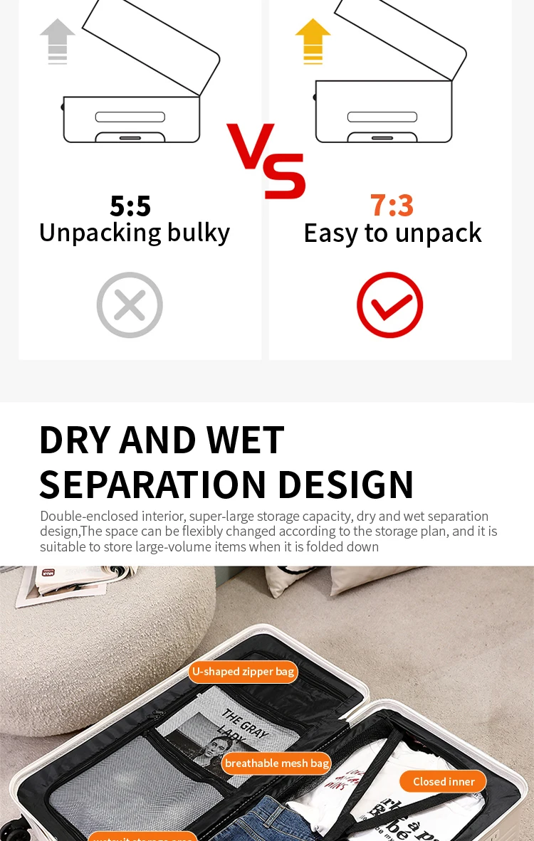 Japanese Large Size High Quality Combination Coded Suitcase Tsa Lugga