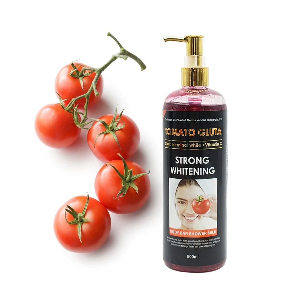 glutathione tomato shower gel OEM Vitamin C Strong Whitening Body Shower Gel Tomato White Gluta Terminal  Brightening Smoothing & Improves Skin Care Shower Gel| Alibaba.com