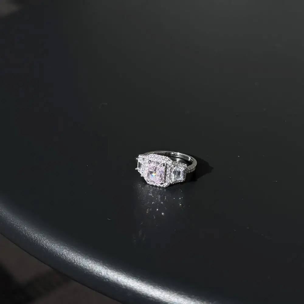 KAKODIY luxury high-end 925 sterling silver engagement women's pink Cubic Zirconia wedding 8A zircon ring detail 1