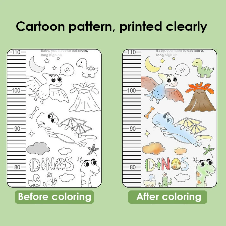 Foska Doodling Height Chart Sticker Height Measure Wall Stickers for Baby Rooms Cartoon Height Wall Decal for Kids Room