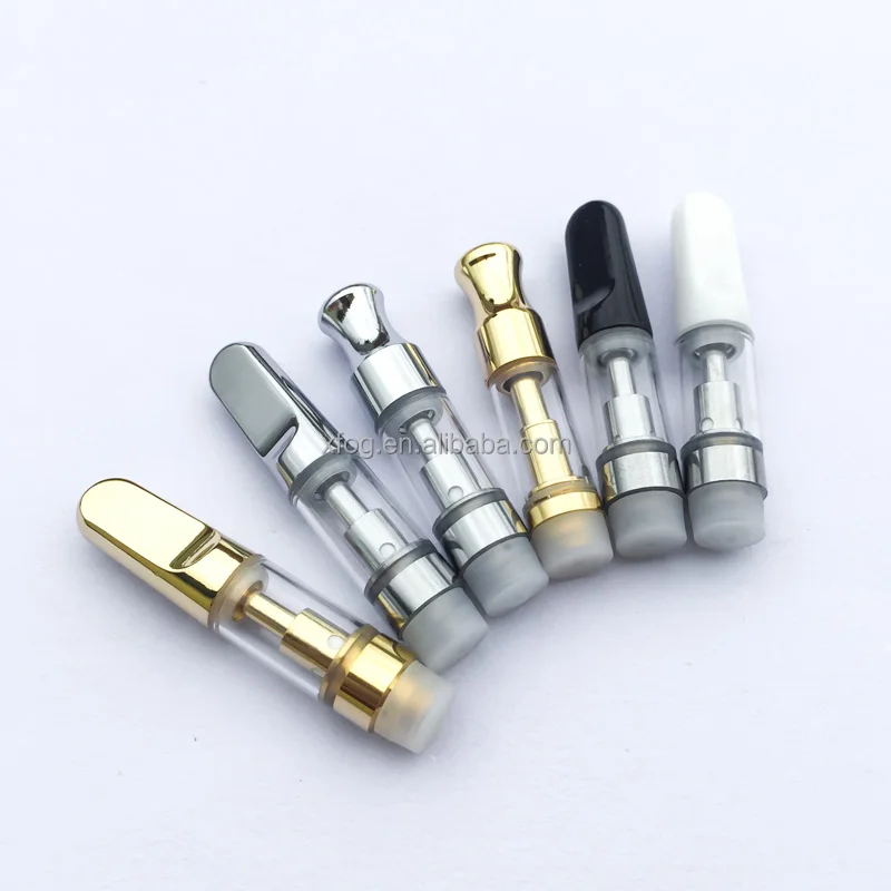 Gold Glass Ceramic Cartridge Empty Cbd Vape Pen Systems Cbd Oil Cartridge