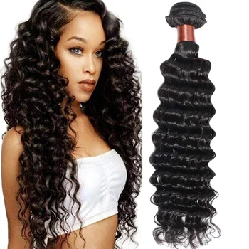 Brazilian Human Hair Deep Wave Weave Bundles, 8-30inch 100% virgin human Hair,Cuticle Aligned Brazilian Human Hair Bundles