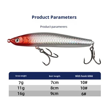 Long-distance Casting Sinking Pencil Snake Lure Stainless Steel Bead Center Gravity Transfer Freshwater Sea Fishing Tackle Bait – Pencil – view 4
