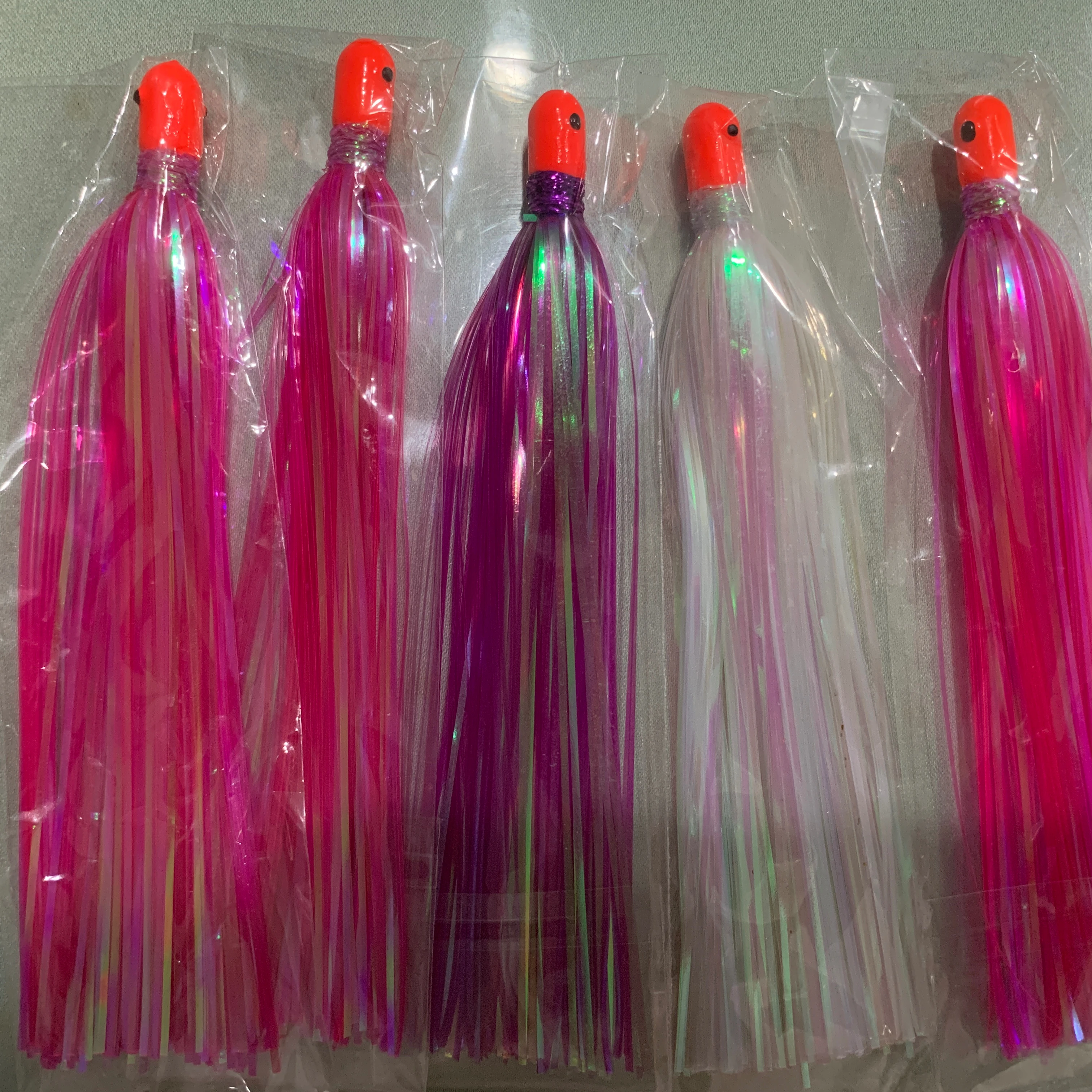 OEM 5.2inch 0.34ozMylar Flash Teaser Tail Jig Head Bait With
