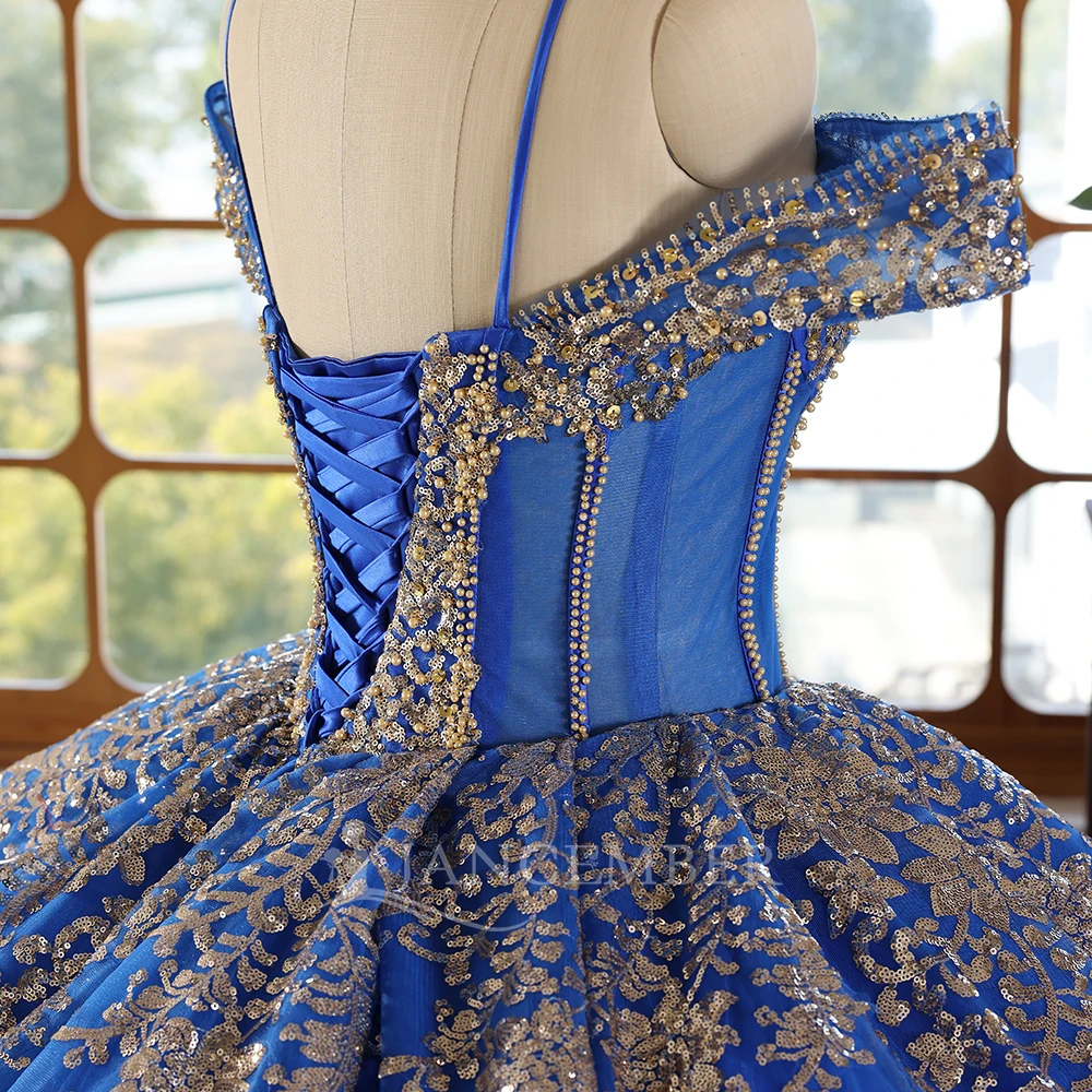 Wc042-1 Royal Blue Sweetheart Neck Ball Gown With Appliques & Beading Odm Wc042-1 Royal Blue Sweetheart Neck Ball Gown With Appliques & Beading Odm