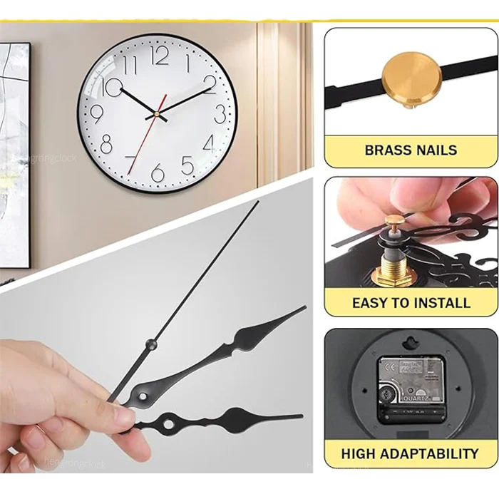 XQZMD 12888 Quartz DIY Wandklok Beweging Mechanisme Batterij Werkt DIY Reparatie Onderdelen Vervanging, DIY Klok Reparatie Deel Vervanging Klok Handen (14,8 mm