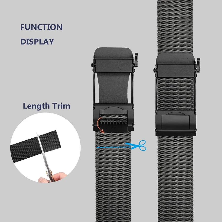 Wear-resistant Lightweight Nylon Ratchet Belt Men Tactical Stretch Hiking Hunting Pants Web Golf Belt