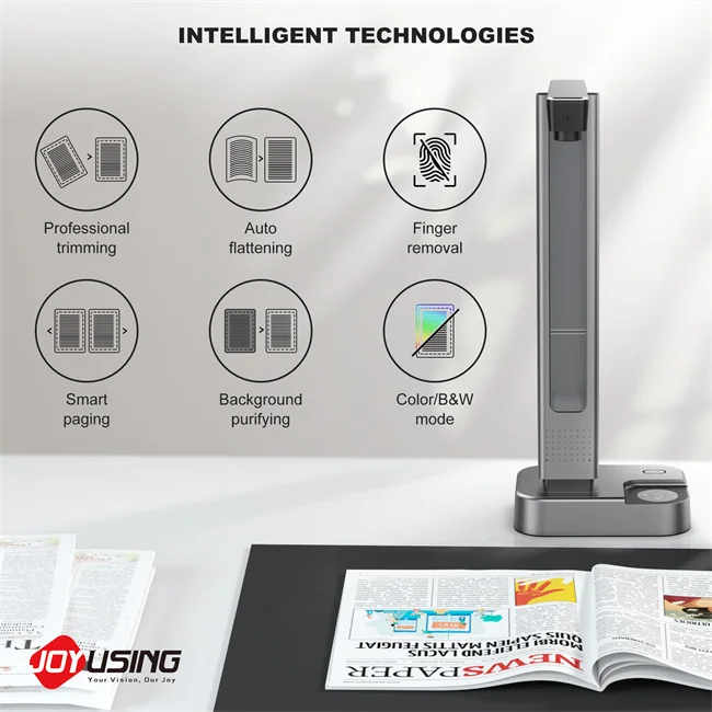 JOYUSING V320 PRO USB Quick Book Scanner with Lasers Assisted Flattening Technology for Office School Library