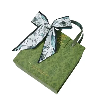 Gift Boxes With Handle For Present Luxury Large Gift Set Packaging Ribbon Handle Folding Box