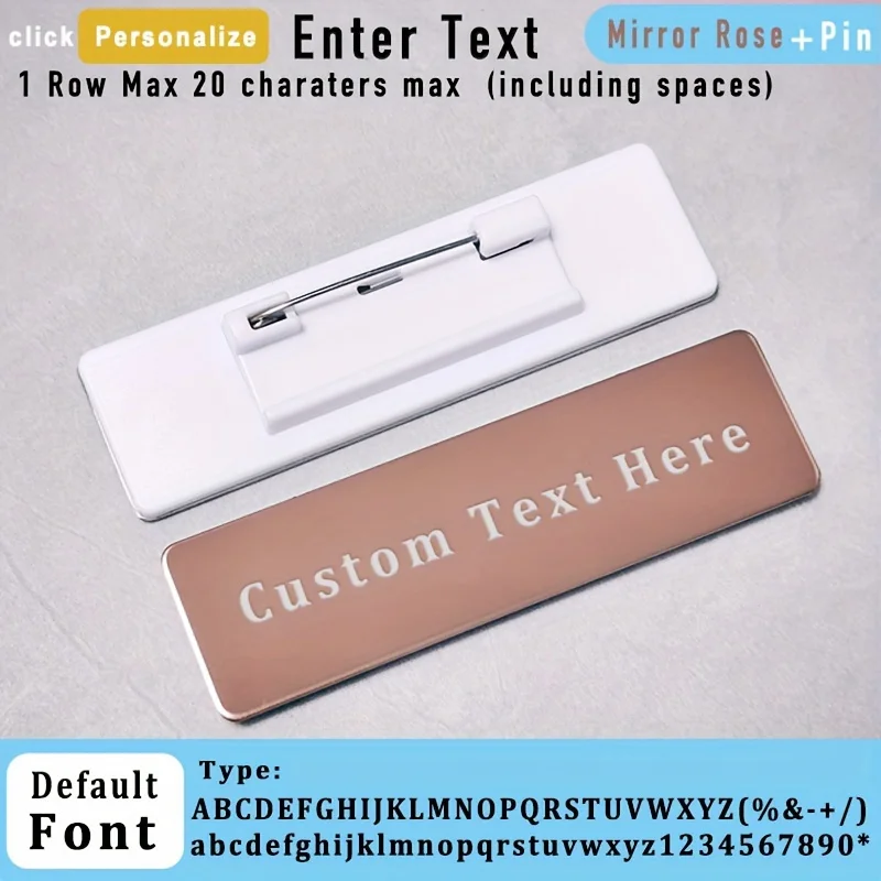 Personalized Engraved Name Tags Business Work Labels Employee Name Plates Epoxy Magnetic ID Badges with Pin