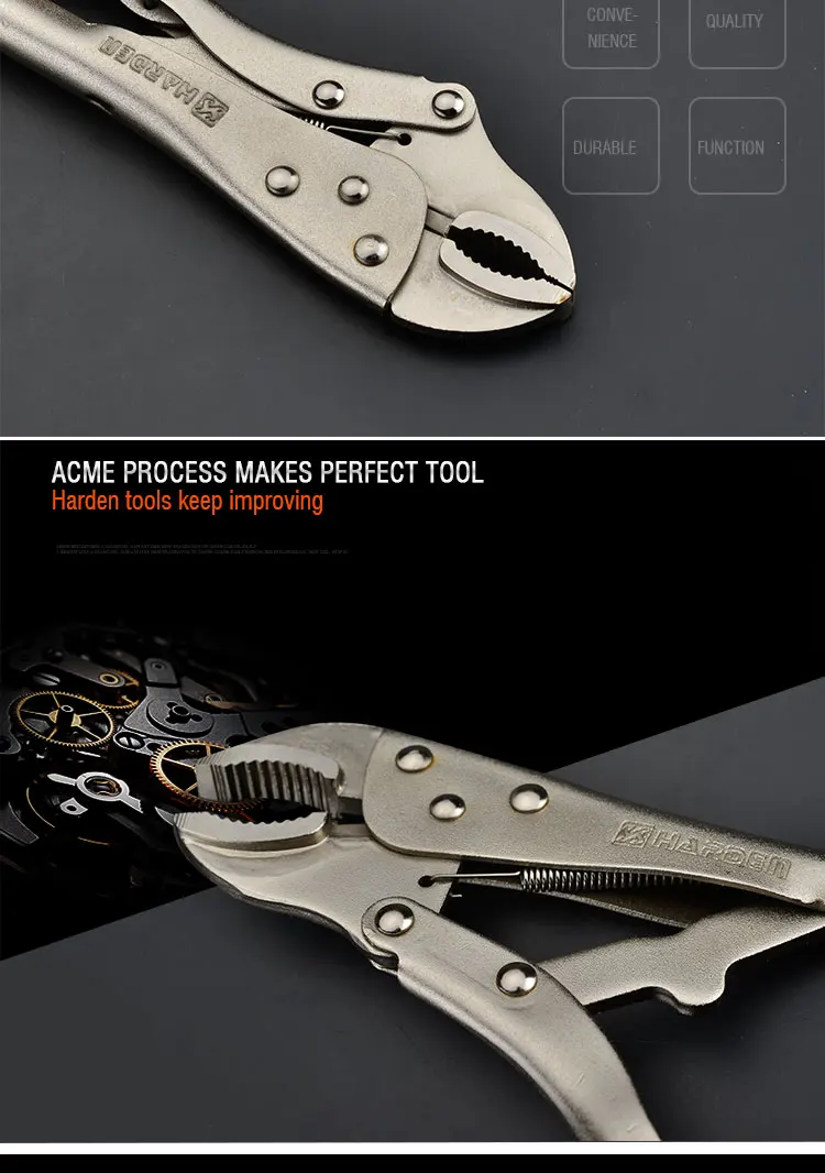 Multi Functional Professional Alloy Steel Round Jaw Lock-Grip Combination Plier