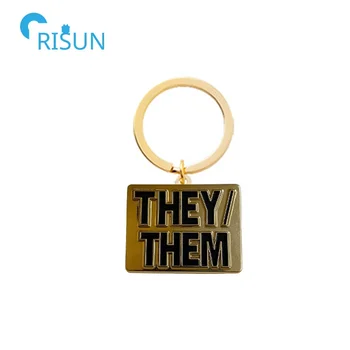 BDM Portachiavi In Tessuto Nylon Ricamato LGBTIQ Gay Pride - 13x3 Cm, Double Face Con Anello Argento - 3