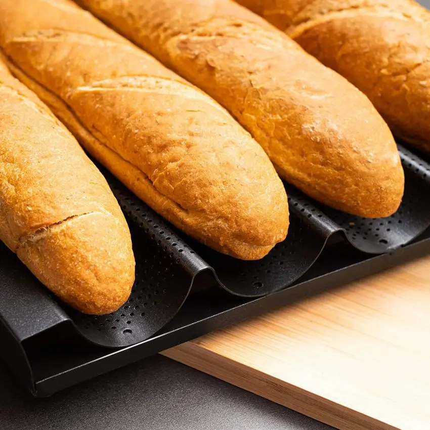 Perforated Aluminum Baguette Tray French Bread Nonstick Baking Pan