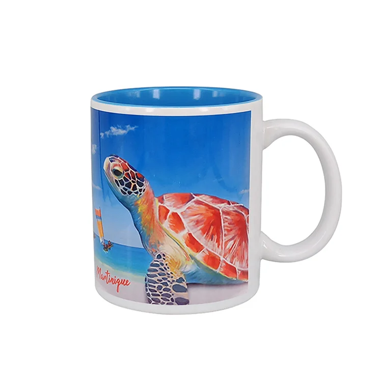 Customizable Sublimation 11 oz Blank Plain White Porcelain Mug Cup Mug Drinking Cup Two Tone Personal Photo Print Coffee Mug