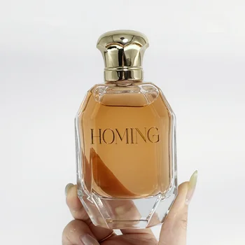 Good Quality Custom Logo Nice Empty Glass 100ml Plastic Cap Perfume Bottle For Woman