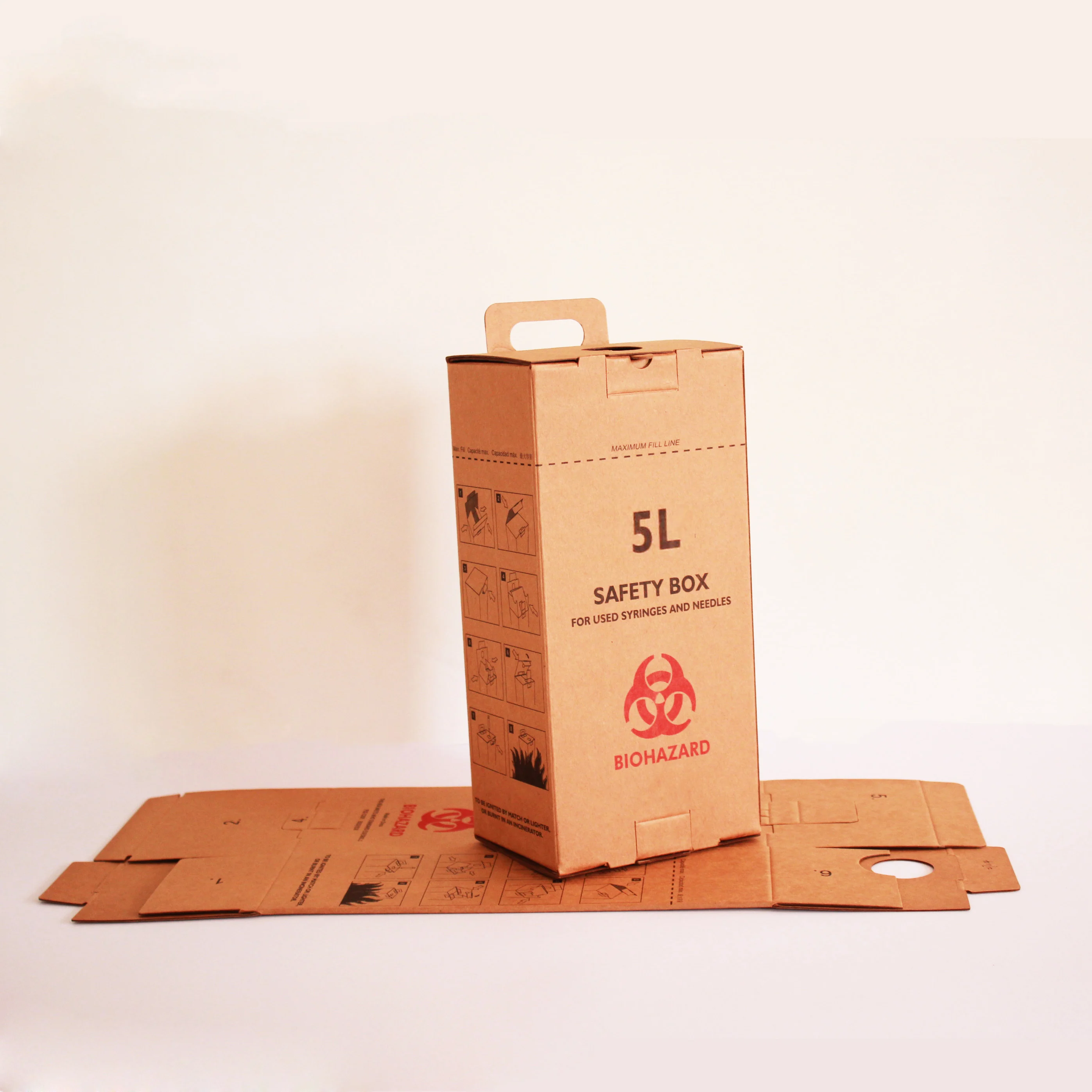 Одноразовая коробка медицинской безопасности 5L 7L 10L 15L 20L 50L картонная коробка медицинской безопасности