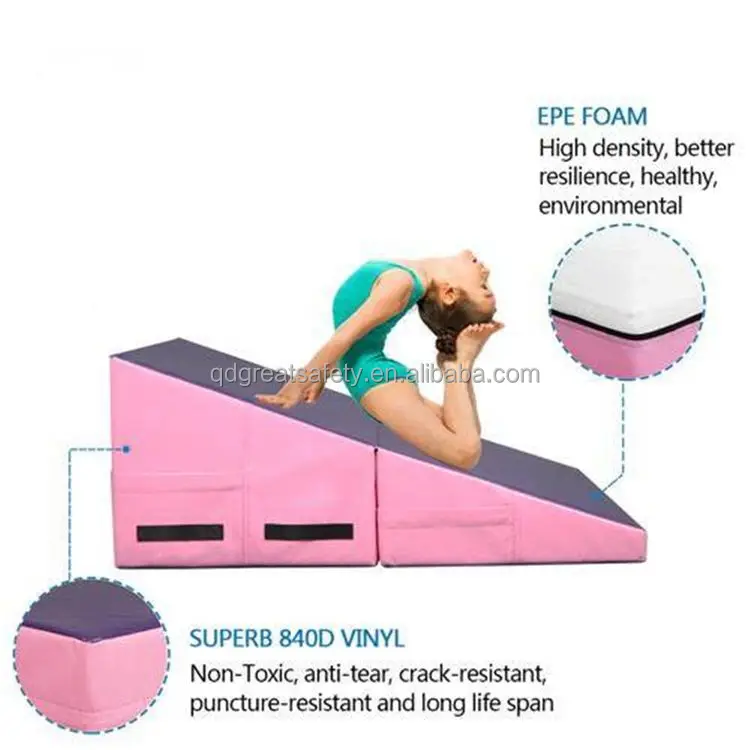 Yours Best Incline Mat for Gymnastics Foldable Incline Mat Back Handspring Cheese Wedge Colorful Incline Mats for Tumbling