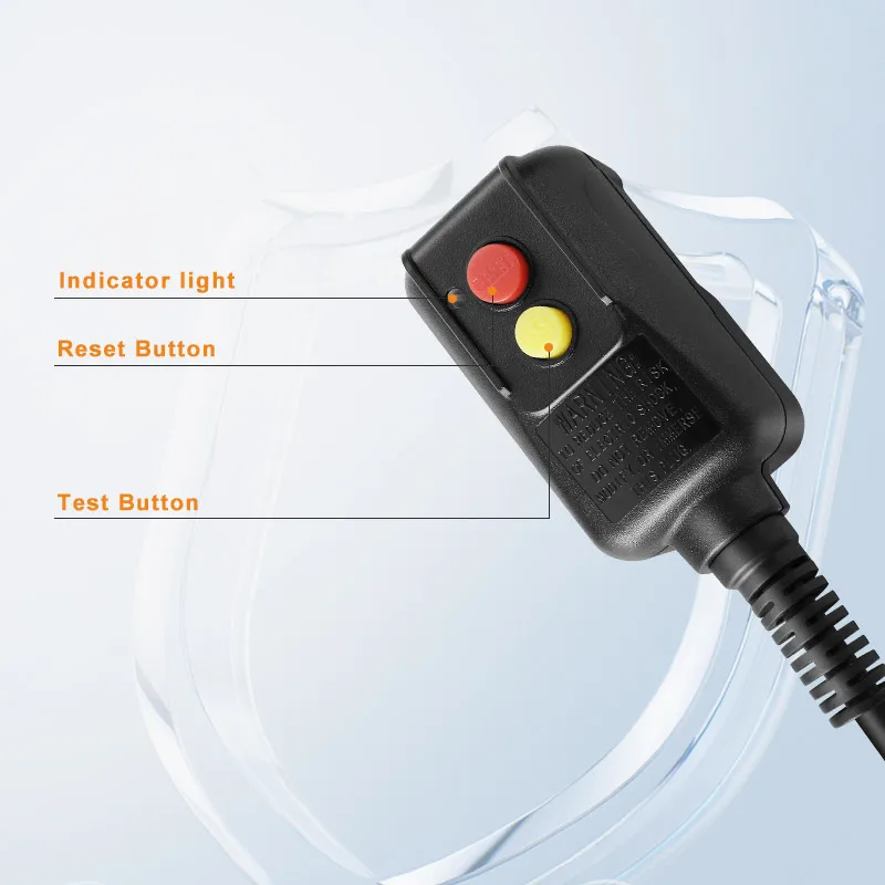 125V 15A  Residual Current Leakage Protection Self-test Adaptor ALCI Electrical Safety Plugs