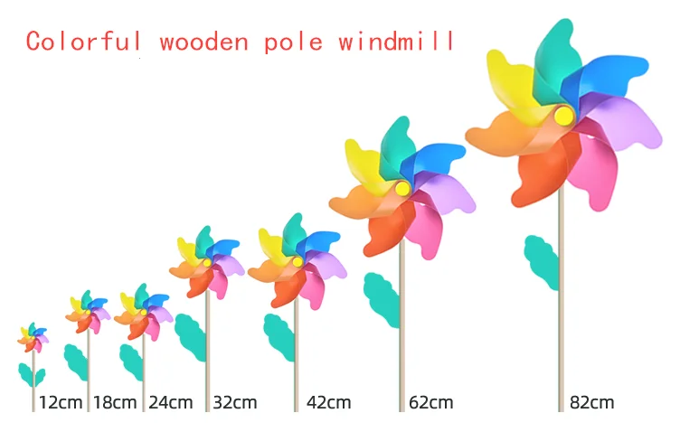 Jtween 50 Pieces Plastic Colorful Windmill Party Pinwheels DIY Pinwheel for Kids Toy Garden Party Lawn Decor, Assorted Color, Size: 50pcs