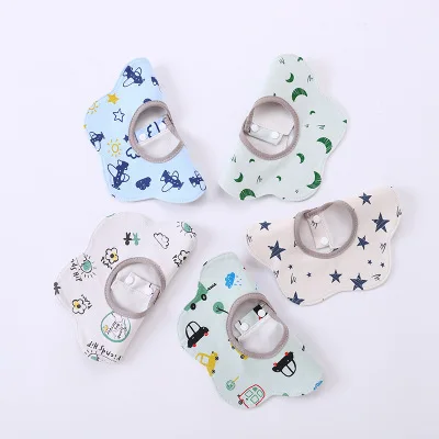 Детские нагрудники из хлопка с мультяшным принтом