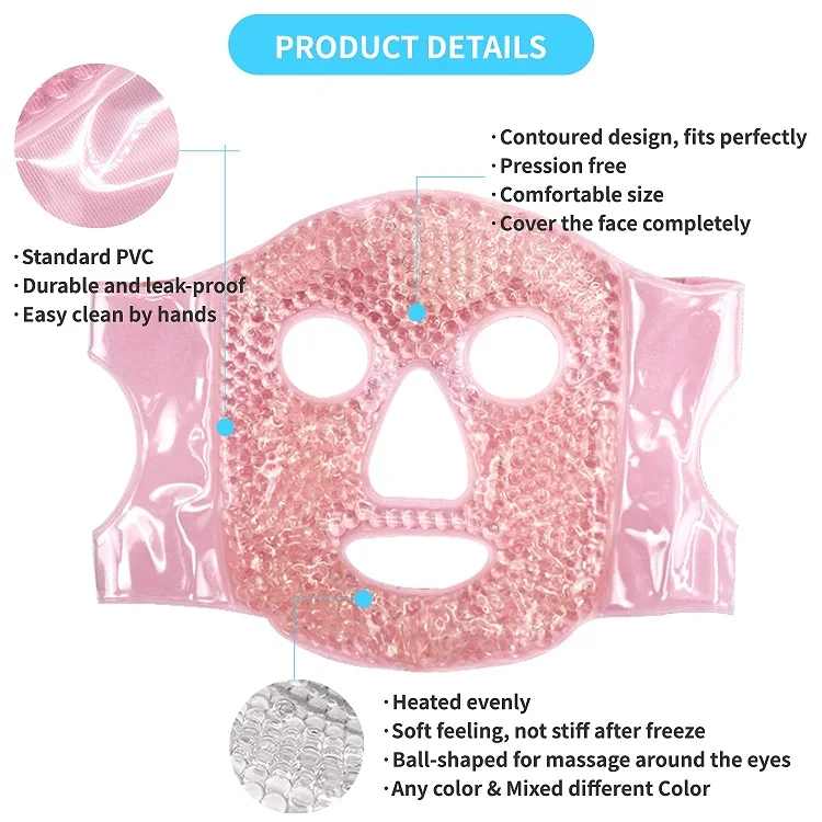 Reusable Face Eye Mask Flexible Gel Bead Cooling Face Mask for Face Puffiness