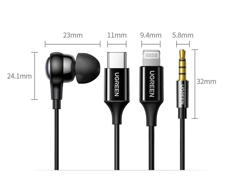Ugreen Usb C Headphones Wired Inear Earbuds With Microphone And Volume