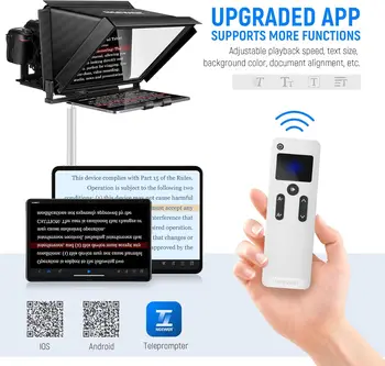 NEEWER X12 14 Inch Aluminum Alloy Teleprompter for iPad Tablet Smartphone DSLR Cameras with Remote Control, Carry Case, APP detail image