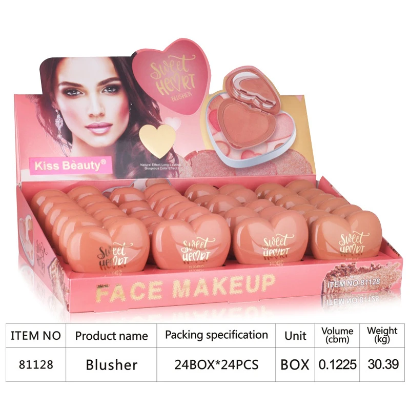 Красочная пудра для лица хайлайтер и румяна палитра для макияжа сияющая контурная бронзовая румяна в форме сердца