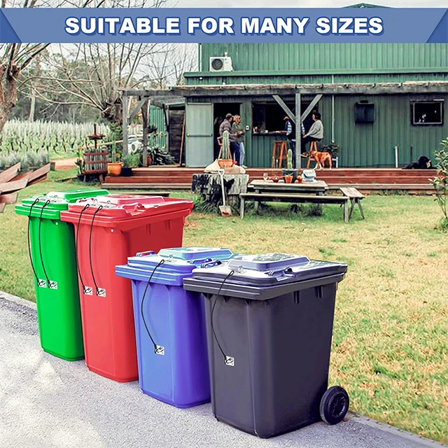 Outdoor 20l Steel Trash Can With Durable Round Bungee Cord Lid Lock