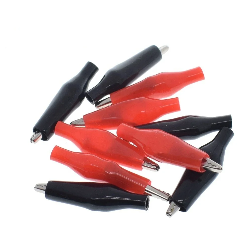 Металлический зажим типа крокодил G98 Электрический для тестирования щупов черного и красного цветов с номинальной пластиковой загрузкой 28