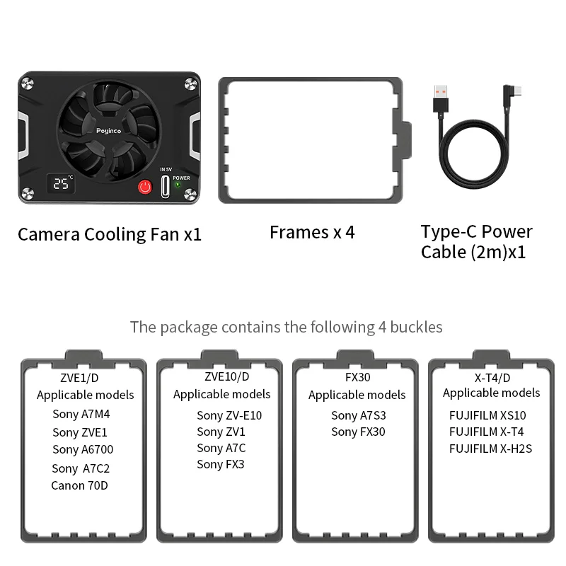 Refroidisseur Ventilateur Pour Caméra (Sony A6700, A7IV, Etc.) - Port Type-C, 2 Vitesses, Faible Bruit