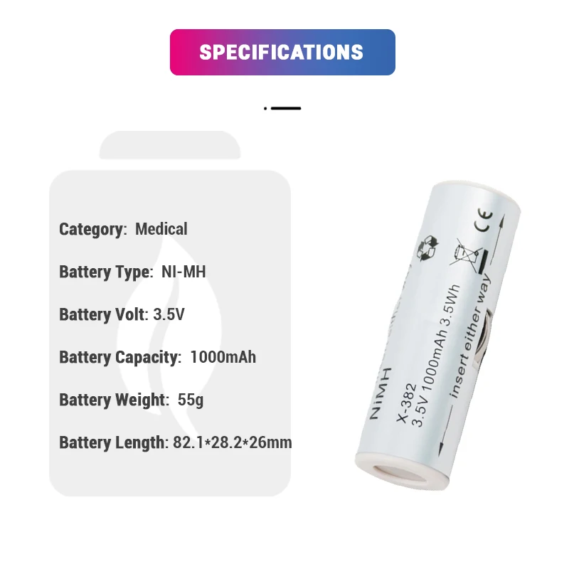 HMA-YUANページ X-002.99.382 Medical Battery - 3.5V 1000mah Ni-Mh Replacement