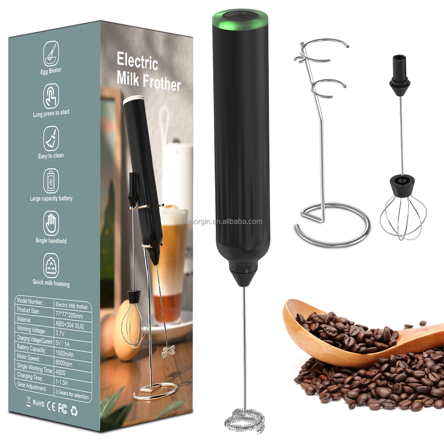 1500 Mah Handheld Electric Blender Coffee Milk Frother Instant