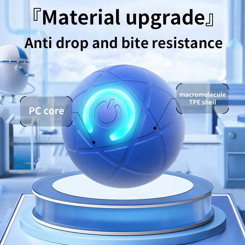 Small Smart Rolling Bouncy Jumping Dog Ball Toy Funny Electronic Balls TPR PC Interactive Modern Pet Puppy Toy Box Automatic