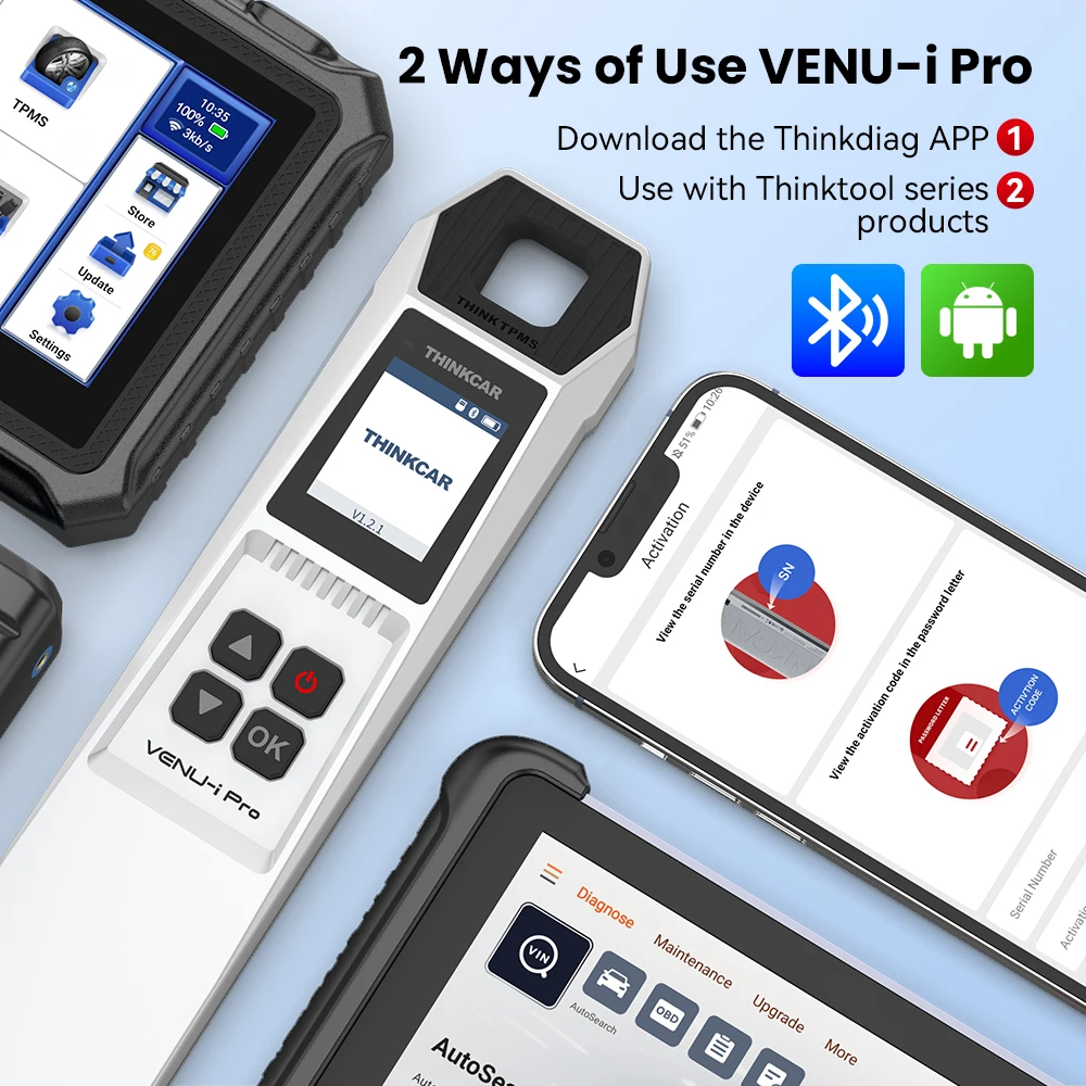 Narzędzia do kontroli ciśnienia w oponach Thinkcar VENU IPRO z 2025 r. System TPMS, czytnik kodów samochodowych, narzędzia do programowania czujników, współpracujące z 689BT VO7S