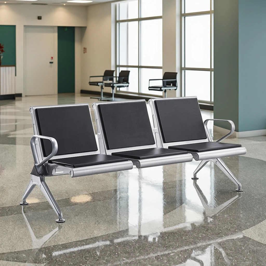 Infusion Chair Compact Modern 3 Seats Steel Seating Solutions for Hospital & School Bulk Facility Management Sets 4