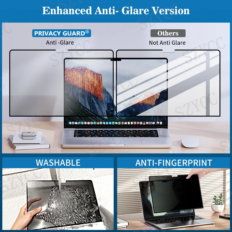 4-сторонний фильтр для защиты от подглядывания матовая антисиняя световая пленка 360 градусов защита экрана Macbook Pro 16