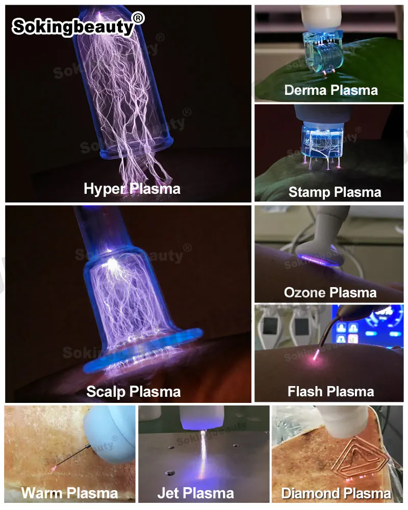 9 in 1 Heads Cold and Warm Plasma Wrinkle Removal Jet Removal Pigment Cold Plasma Machine From Germany Technology