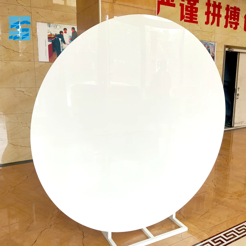 Acrylic Wedding Decor Backdrop Stand White Round Backdrop White Round
