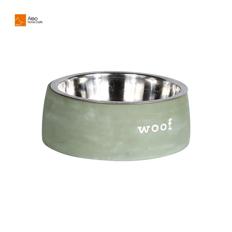 Wholesale New Design Dog Proof Cat Bowls Green Cement Animal Pet