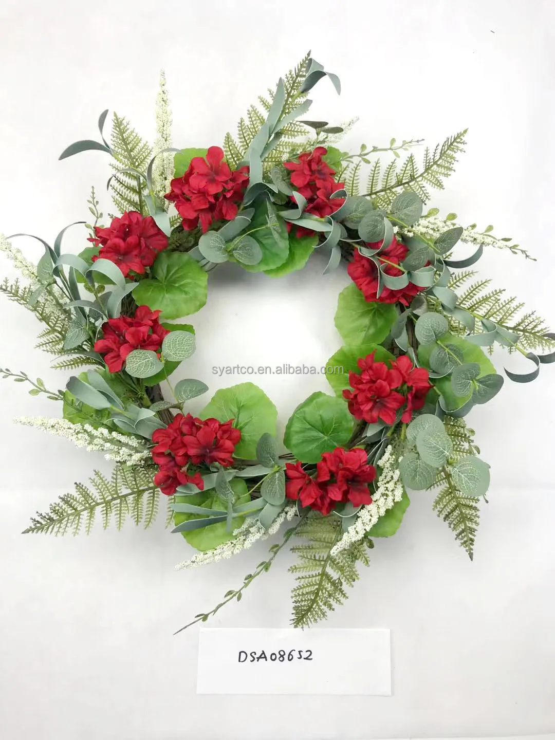 Custom Spring Artificial Flowers Home Decor Silk Tulips Flower Artificial Summer Wreath for Front Door Decor