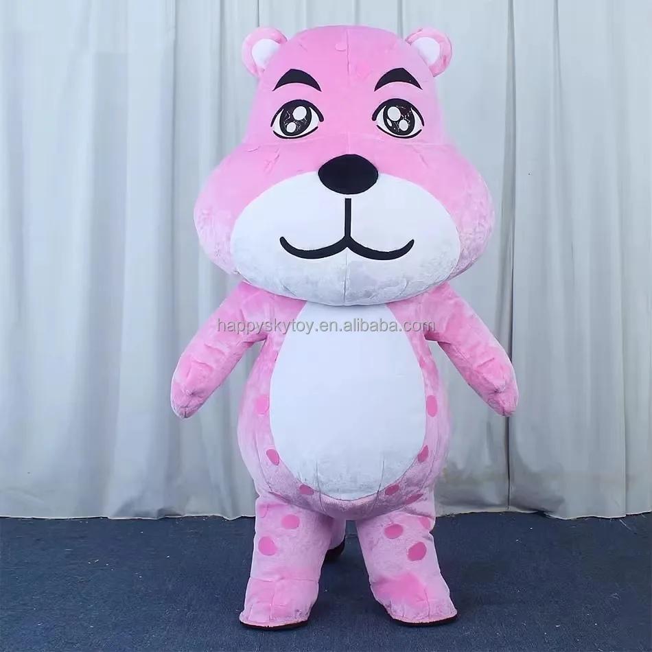 Customize Agile Black and pink Panther Mascot Costume for Adult 2m Inflatable Panther Costume Mascots for Events Rental