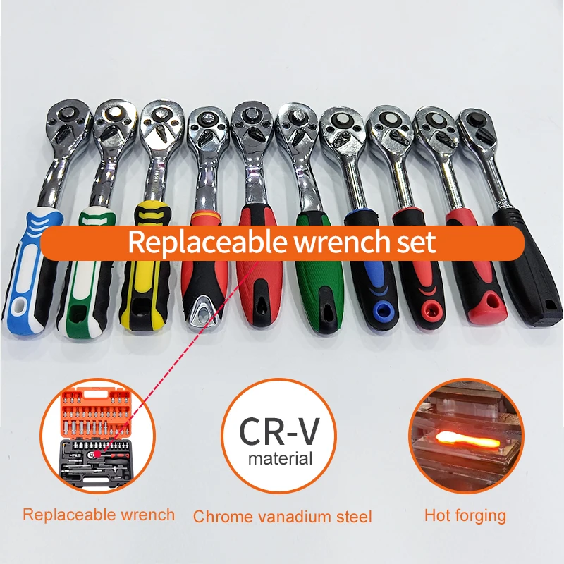 Srunv Car Repairing Tools Mechanic Tooling Kit Set 108 Pcs 1/2" 1/4"dr Socket Wrench Set Kit