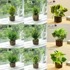 Juego de 9 plantas artificiales en maceta, simulación de planta verde.