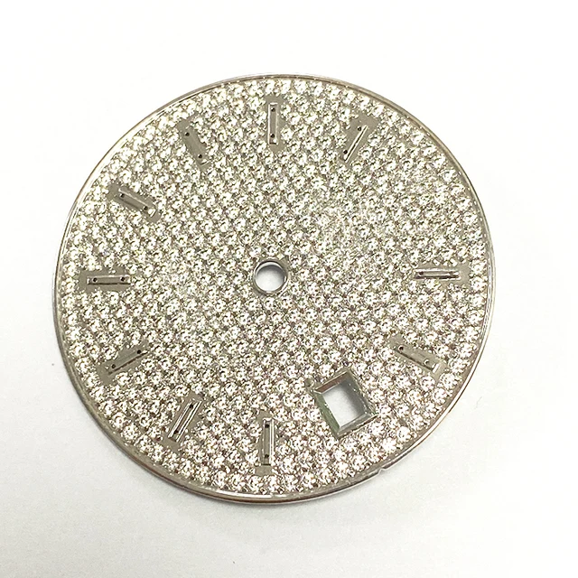 shenzhen factory made full diamonds CNC inlaid watch dial  watch parts