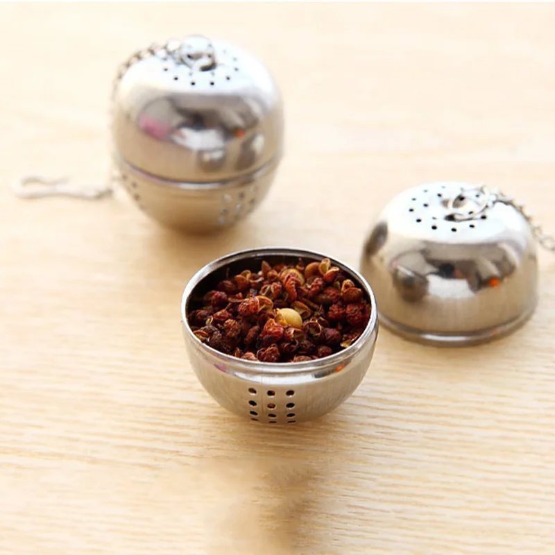 especias infusor de té a granel mediano 4 bolas de té con gancho de cadena extendida aperitivos filtros de té hierbas filtros de té de malla de acero inoxidable 