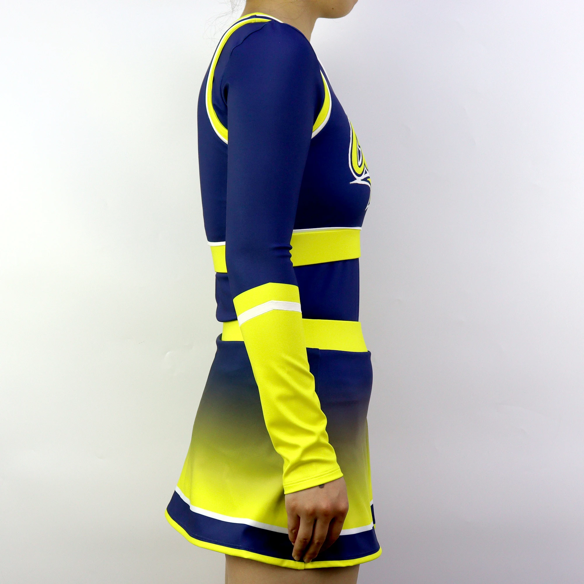 Cheap Sideline Cheer Cheer Uniform Blue and Yellow